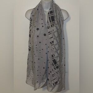 Al Esraa scarf grey/silver tones rectangles/dots